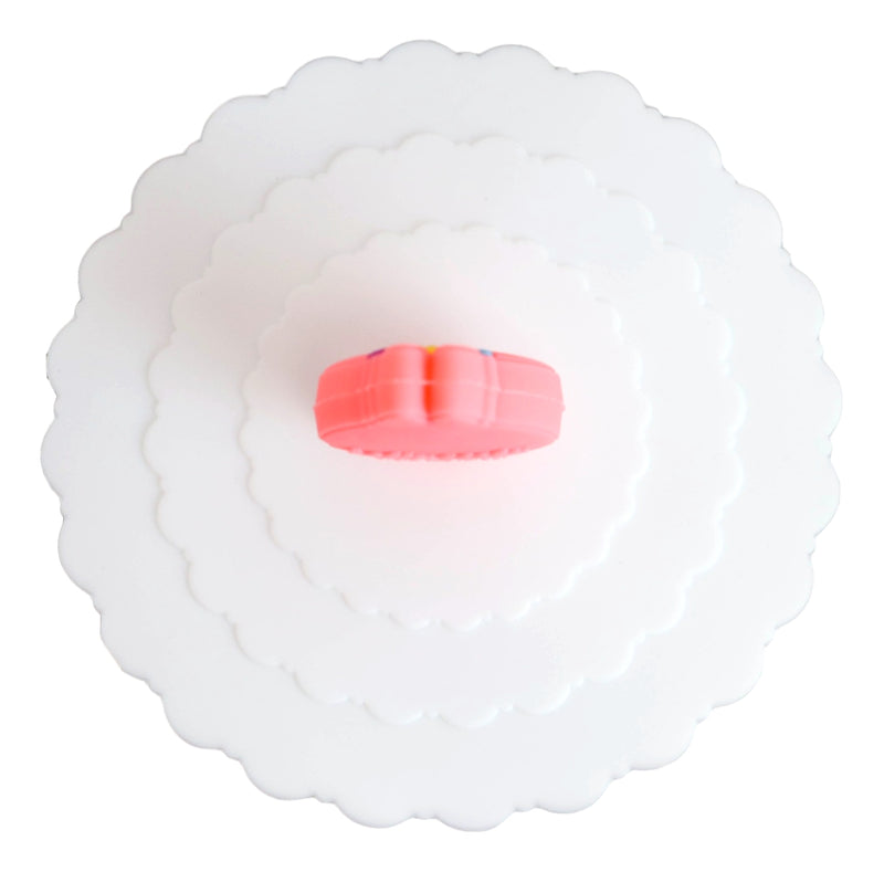 Pack Of 4 Pink Rabbit Reusable Silicone Coffee Tea Cup Lids Covers Air Tight