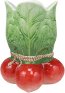 Ebros 8.25" Tall Ceramic Radish Root Bunch Flower Vase Kitchen Utensils Holder