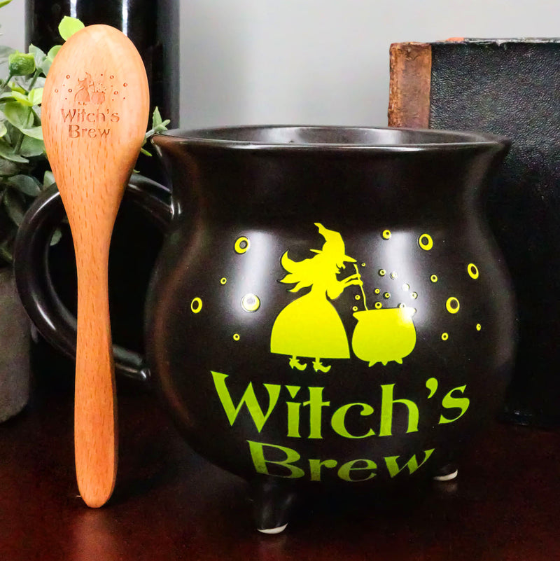 Wicca Witch's Brew Alchemy Magic Cauldron Soup Bowl Large Coffee Mug With Spoon