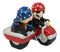 Patriotic Biker Couple Riding Motorcycle and Side Car Rig Salt Pepper Shakers