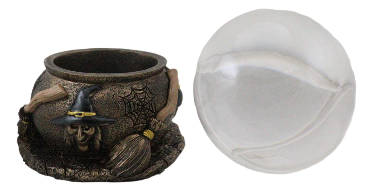 Wicca Psychic Salem Dark Witch Broomsticks Web Scrying Crystal Glass Gazing Ball