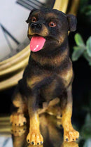 Cute Sitting Rottie Rottweiler Puppy Dog Dollhouse Miniature Figurine Pet Pal