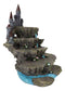 Fantasy Miniature Creatures Display Stand Rocky Waterfall With Castle Figurine