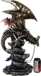Large 26"H Gothic Soothsayer Psychic Fairy & Bone Skeletal Ghost Dragon Statue