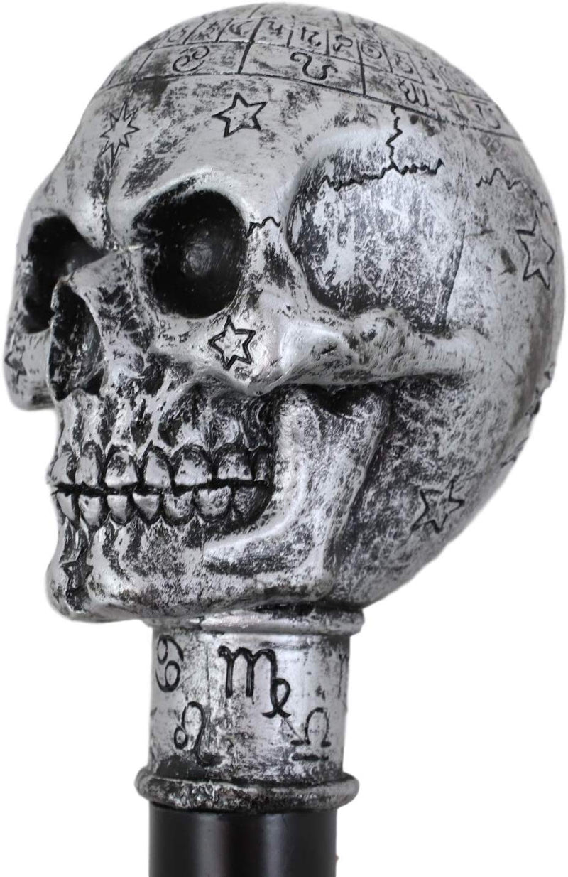 Ebros Gothic Celtic Astrology Skull Decorative Prop Walking Cane Accessory