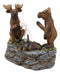 Ebros Rustic Elk Moose Father & Son Making Smores On Twig By Bonfire Night Light