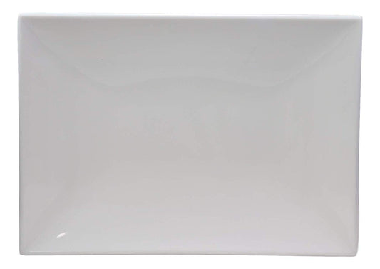 Ebros 11.5" White Large Modern Serving Plate Entrees Serveware Platter SET OF 2 - Ebros Gift