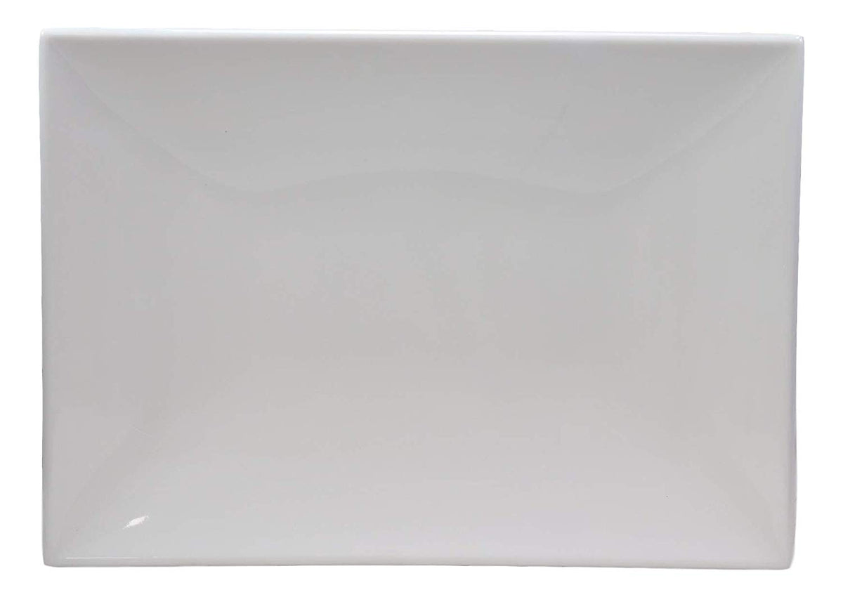 Ebros 11.5"W White Large Rectangular Modern Serving Plate or Dish SET OF 6 - Ebros Gift