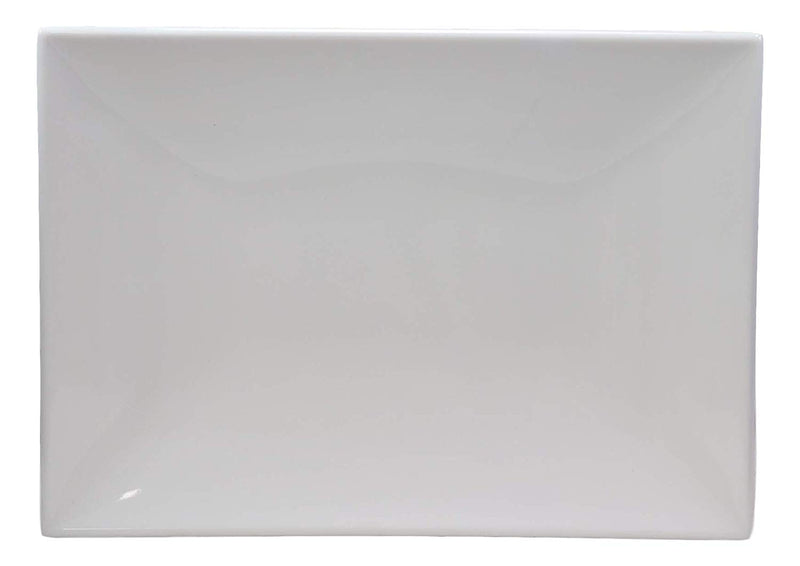 Ebros 11.5" White Large Modern Serving Plate Entrees Serveware Platter SET OF 2 - Ebros Gift