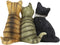 Ebros Lifelike Trio Shorthair Kittens Cats Sitting Side by Side Figurine 5" Long