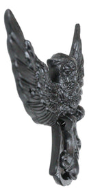 Metal Rustic Flying Wise Great Horned Owl Fleur De Lis Door Knocker Sculpture