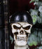 Day of The Dead Biker Skull Skeleton with Red Cross Black Helmet Mini Figurine