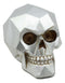 Silver Diamond Matrix Geometric Polygon Skull Statue Halloween Ghost Cranium
