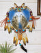 Ebros Full Moon With 2 Howling Wolves Dreamcatcher Beaded Lace Feather Wall Plaque