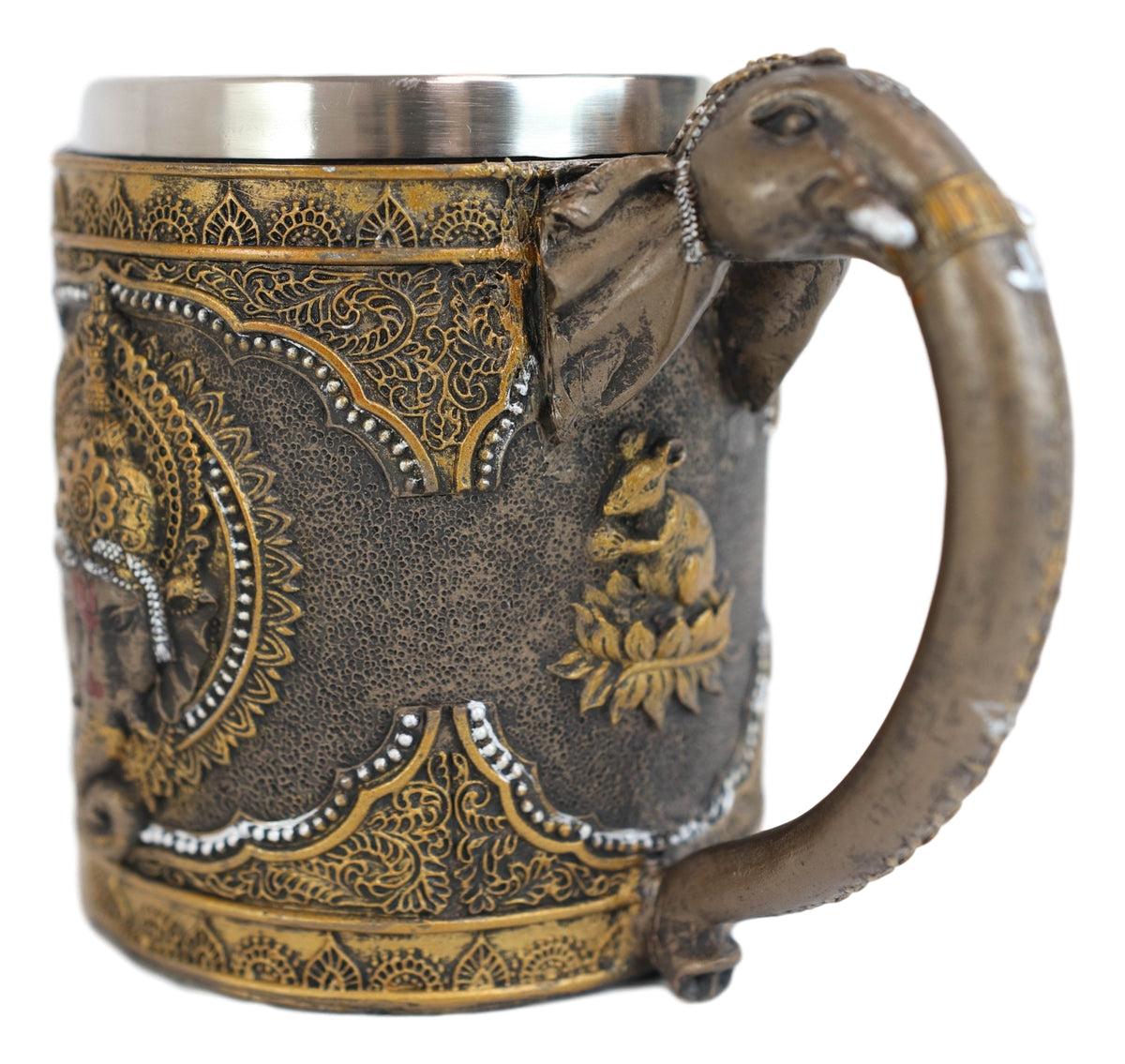 Hindu God Of Success Lord Ganesha Ganapati Coffee Mug With Elephant Trunk Handle
