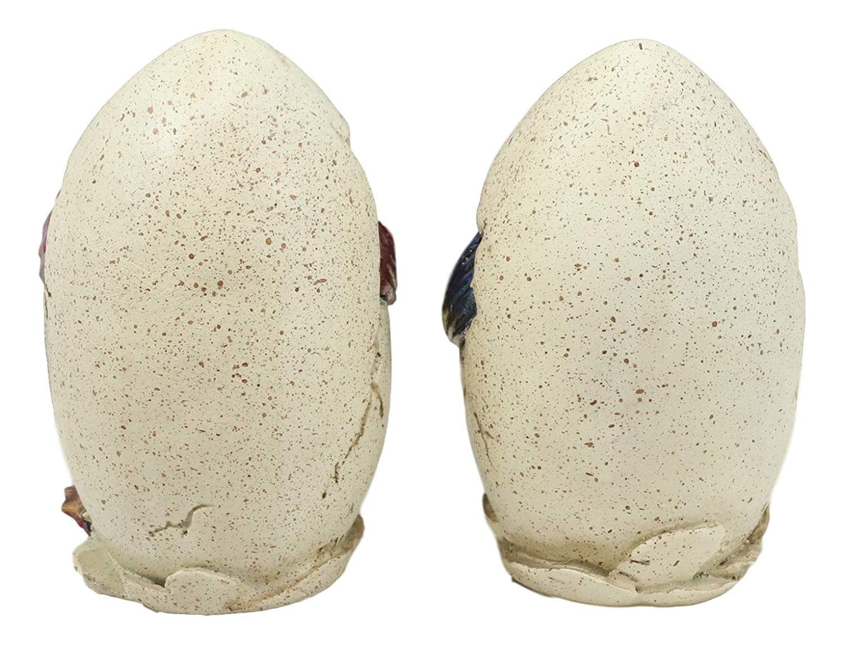 Ebros Colorful Red Blue Fantasy Egg Hatchling Baby Dragon Wyrmling Figurines Set of 2