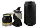 Black Potion Magic Witch And Large Cauldron Pot Hearth Salt Pepper Shakers Set