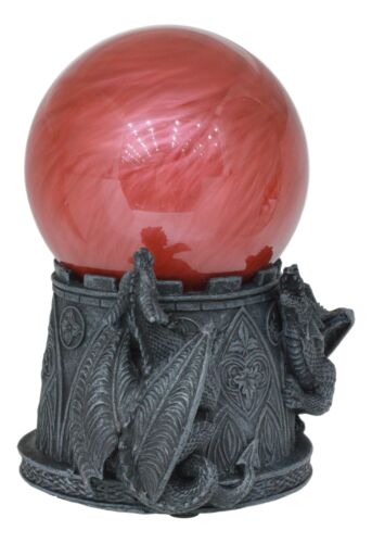 Ebros Climbing Dragons Red Blood Planet Sandstorm Ball Statue With Sound Sensor Decor