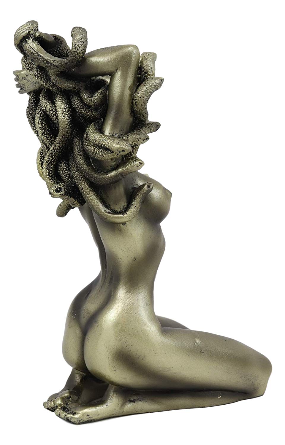 Ebros Greek Goddess Kneeling Nude Seductive Medusa With Snake Hair Statue 6"Tall Decor - Ebros Gift