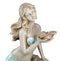 Ebros Gift Large Aquamarine Pretty Goddess Mermaid Listening To Ocean Sconce Figurine 17"H
