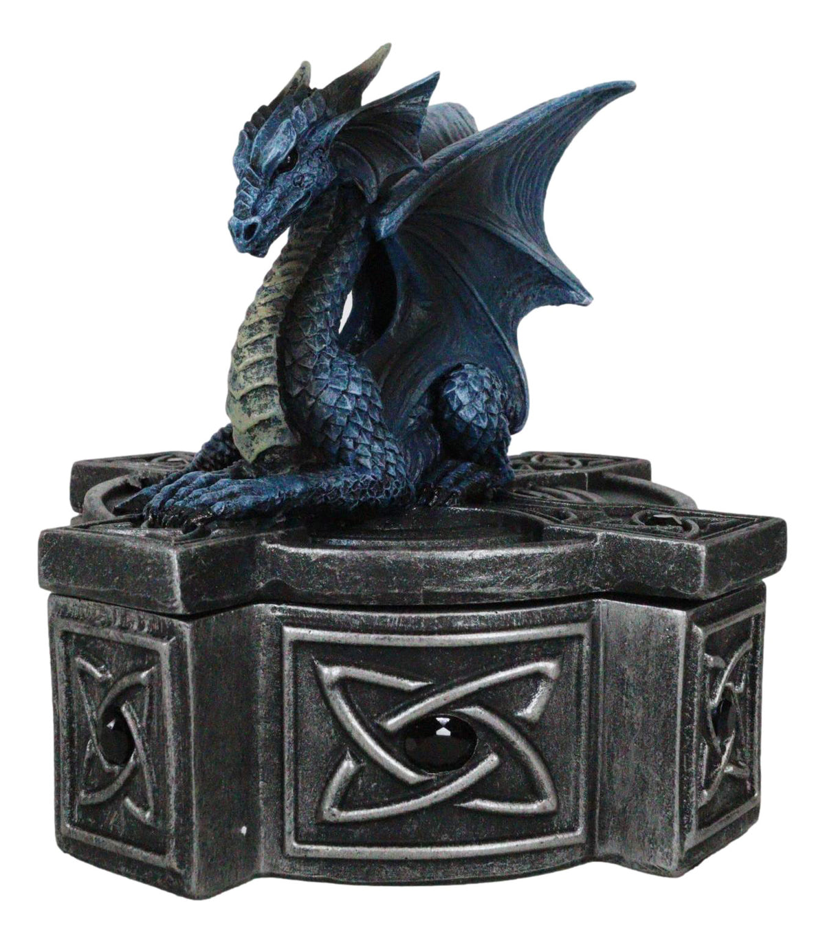 Ebros Celtic Cross Bifrost Altar Drake Dragon Jewelry Box Sculpture Trinket Box - Ebros Gift