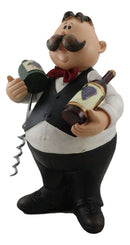 Ebros Gift Whimsical Hand Painted Novelty Corkscrew Wine Bottle Cork Opener Party Hosting Beverage Accessory Home And Kitchen Decor Organizer (Fat Butler Waiter)