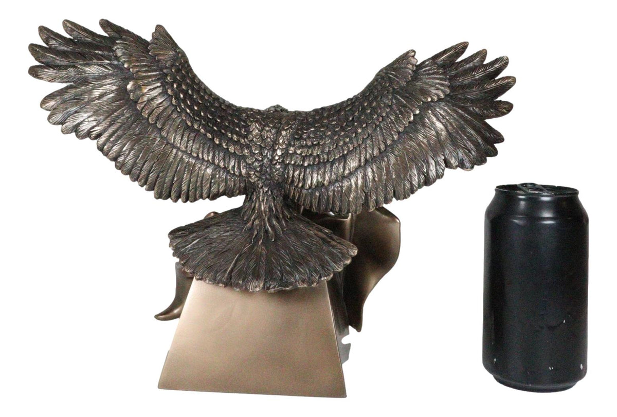 Wings Of Glory Bald Eagle Clutching Star Spangled Banner American Flag Figurine