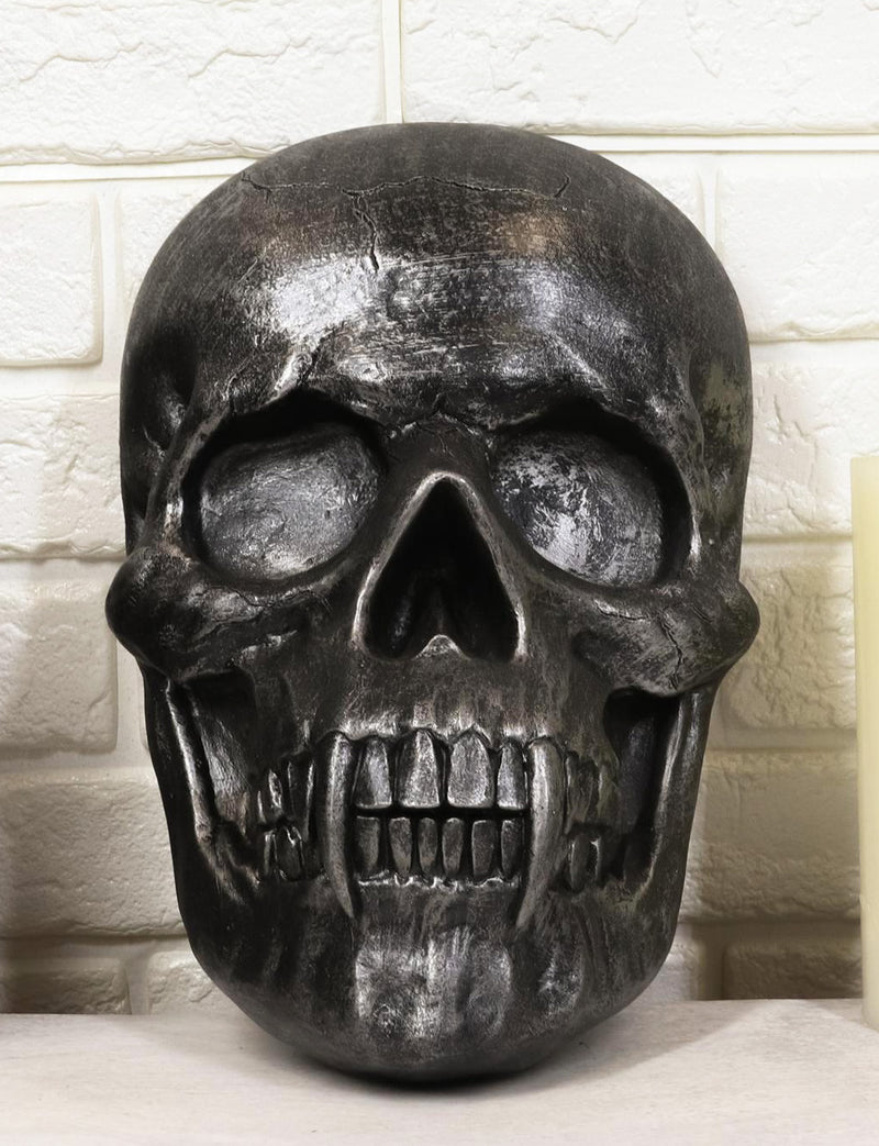 Ebros Morbid Ghastly Demon Vampire Fanged Skull Hanging Wall Decor Plaque 9"H