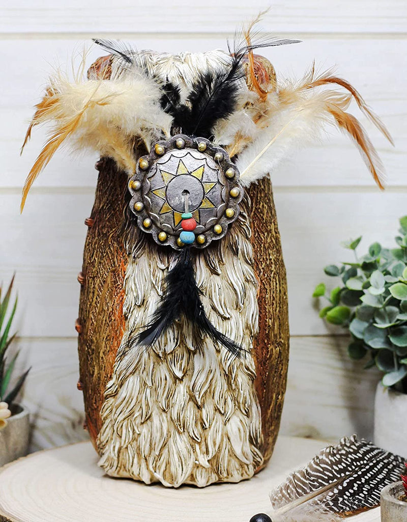 Ebros Rustic Southwestern Indian Dreamcatcher Eagle Feather Figurine Floral Vase