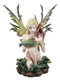 Large Nude Tribal Forest Fairy Feeding Dragon Statue 13"Tall Fantasy Fae Pixie