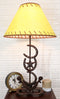 Ebros Cast Iron Western Horseshoes Base Desktop Table Lamps w/ Pine Shade 28"H - Ebros Gift