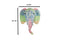 Ebros Fiona Walker Handmade Organic Baby Stencil Print Elephant Wall Decor 14"H