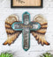 Rustic Western Scroll Art Angel Winged Family Distressed Faux Wood Wall Cross