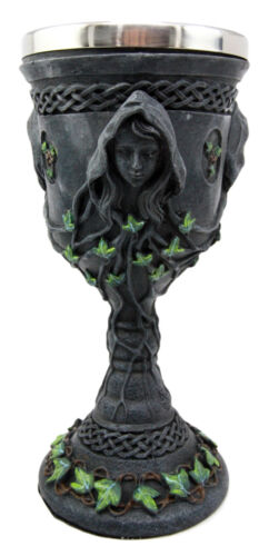 Ebros Gift Triple Goddess Wine Goblet Chalice 10oz Cup Wiccan Ritual Mother Maiden Crone Decor