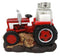 Vintage Country Farm Agriculture Red Tractor Salt Pepper Shakers Holder Figurine