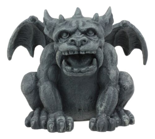Gothic Fido The Fat Sabre Tooth Tiger Gargoyle Figurine Small Fantasy Decor - Ebros Gift