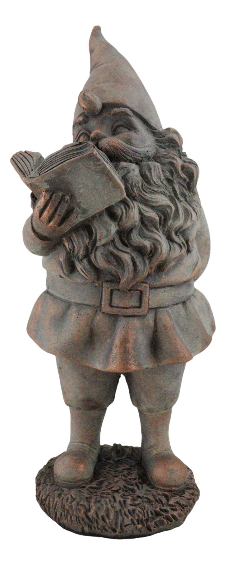 Whimsical Festive Holiday Novelty Old Mr Gnome Dwarf Reading Story Book Figurine