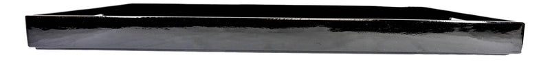 Japanese Flying Cranes 19" by 12" Large Black Lacquer Serving Tray With Handles