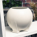 Ebros Teco Art Pottery by Frank Lloyd Wright Contemporary Satin White Orb Vase Decor