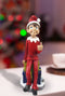 Naughty Christmas Elf Flipping The Bird Sitting On Santa Presents Shelf Figurine