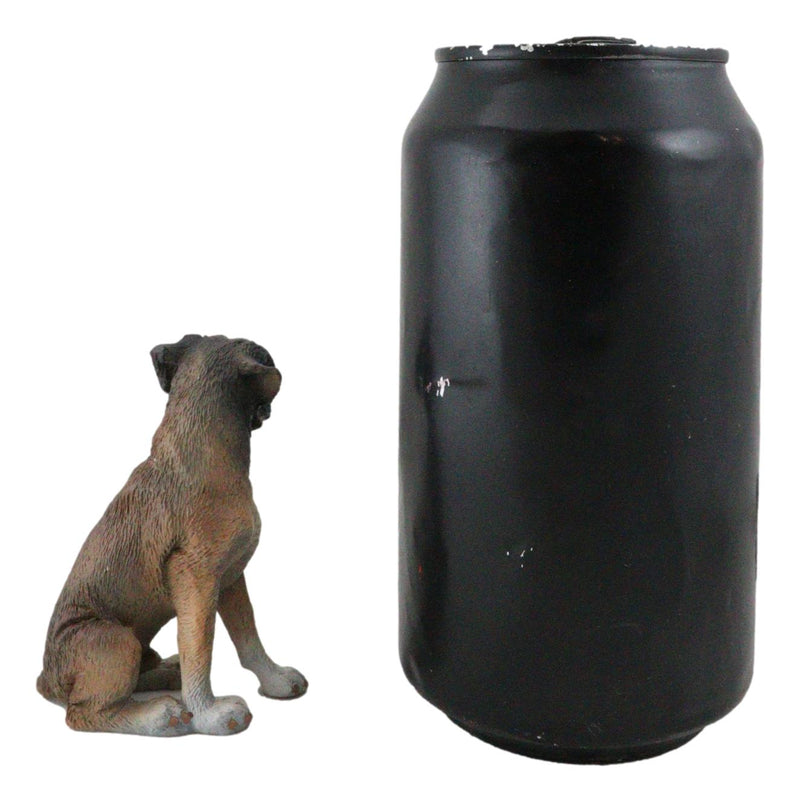 Realistic Pet Pal Adorable Sitting Brindle Boxer Dog Dollhouse Mini Figurine