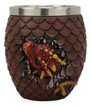 Ebros Medieval Khaleesi's Dragon Colorful Scale Egg With Hatching Wyrmling Small Drink Cup 3.75" High Fantasy GOT Themed Dungeons And Dragons Drinking Party Prop Cups (Set of 2 Red)
