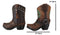 Set of 2 Western Cowboy Turquoise & Dreamcatcher Boots Make Up Tools Pen Holder