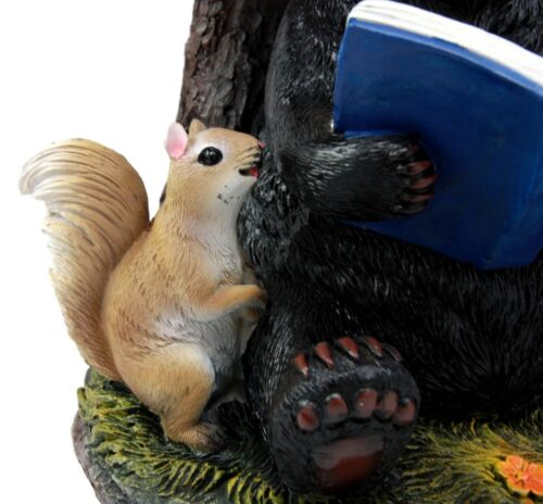 Ebros Gift Whimsical Forest Bedtime Story Mother Bear With Baby Cub Turtle And Squirrel Solar LED Light Lantern Welcome Sign Statue Fairy Tales Nursery Rhymes Guest Greeter Figurine Decor - Ebros Gift