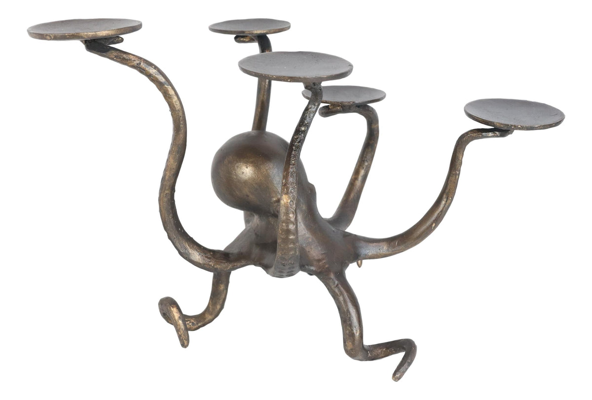 Giant Creature Kraken Octopus Penta Candleholder Home Decor Made of Aluminum
