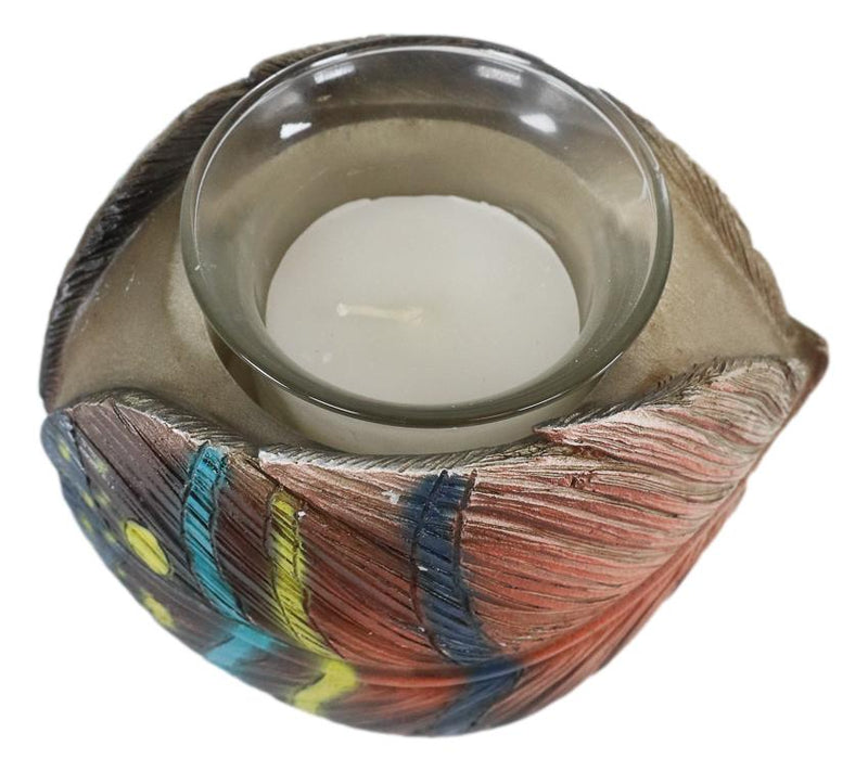 Southwestern Native Indian Dreamcatcher Feather Tea Light Votive Candle Holder