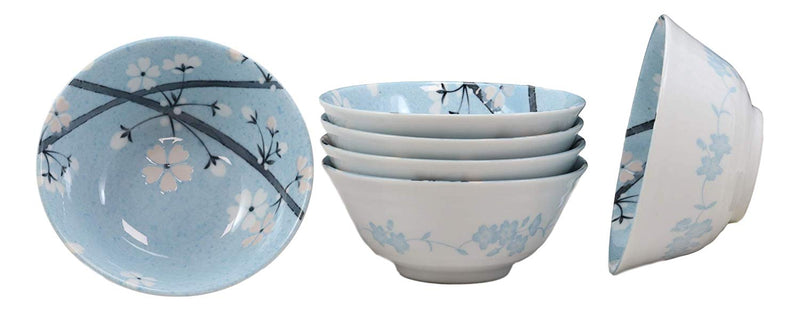 Made In Japan Cherry Blossoms Soup Rice Pasta Salad Cereal Bowls 6"D 16oz Set 6