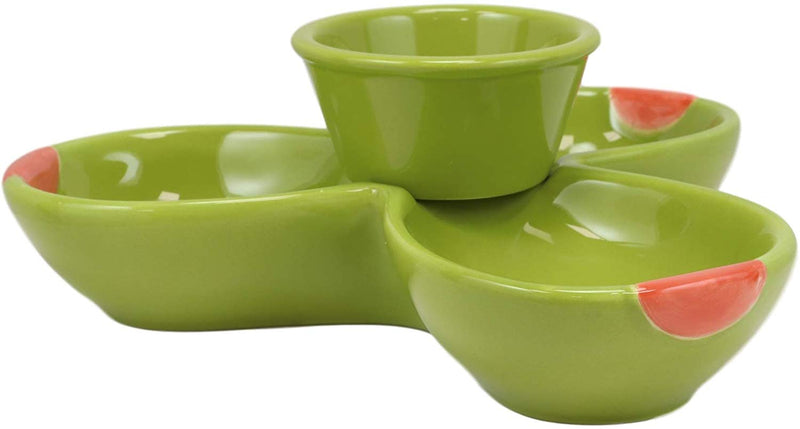 Ebros 8.25"L Ceramic Olive Halves Shaped Serving Bowl or Plate or Dish Platter