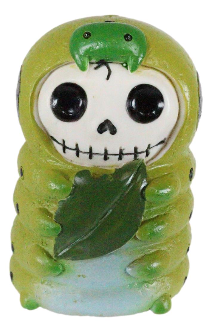 Furrybones Inch The Leaf Caterpillar Skeleton Monster Sit Up Ornament Figurine - Ebros Gift
