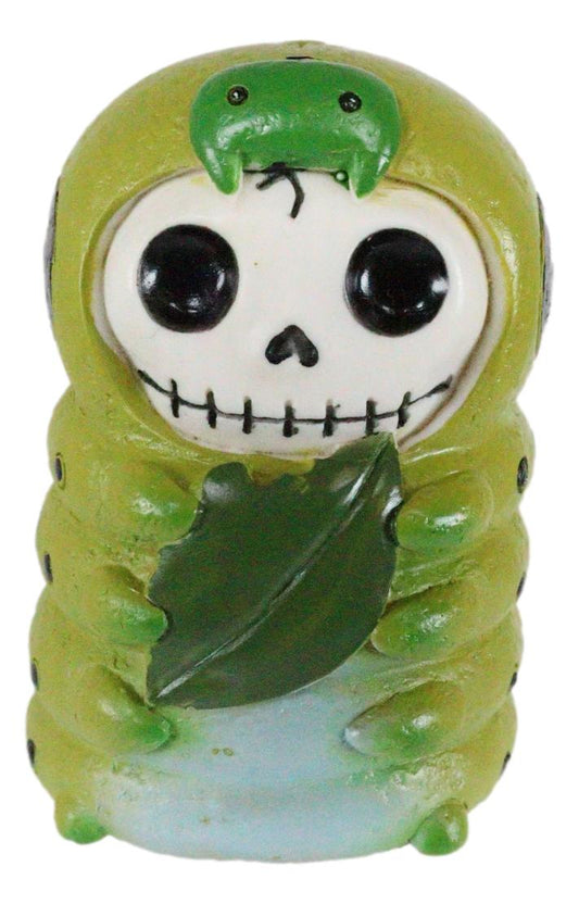 Furrybones Inch The Leaf Caterpillar Skeleton Monster Sit Up Ornament Figurine - Ebros Gift